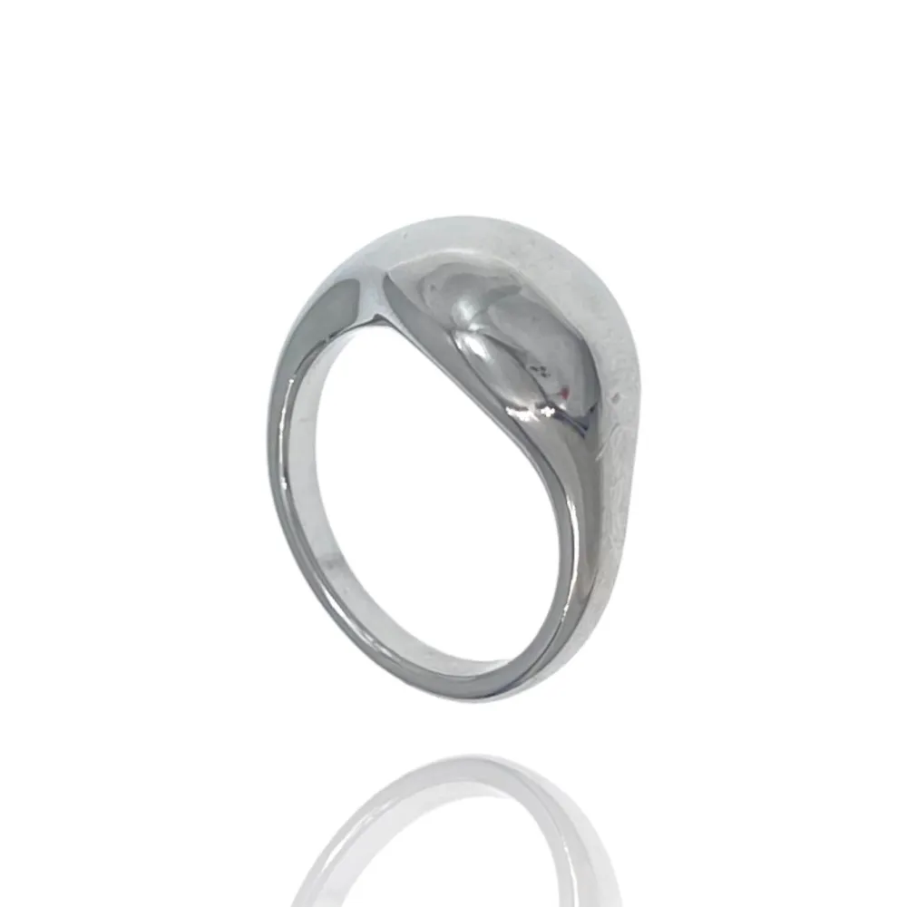 Semplice-Anello con Misura in Acciaio - AAM-103-AA3524R