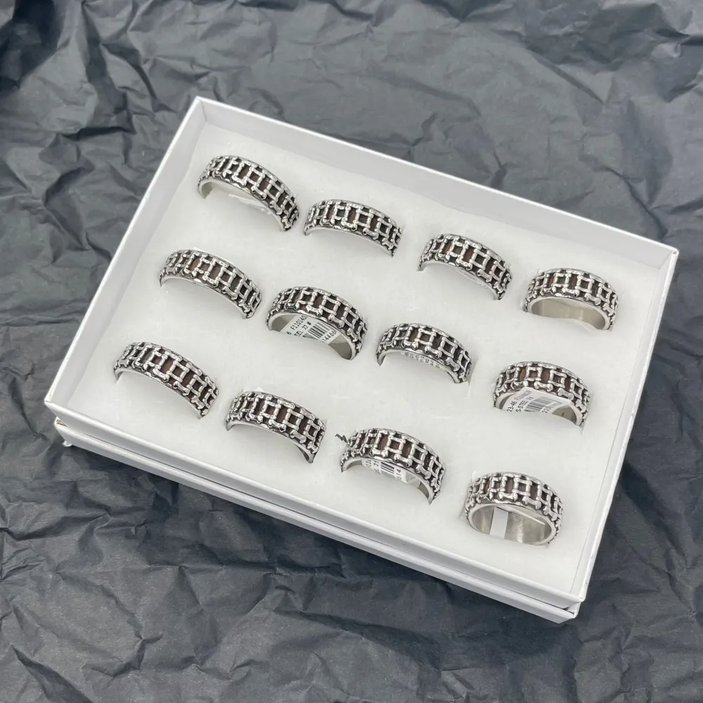 Fede con Catena-Anello in Acciaio con Misure - AAM-423-46