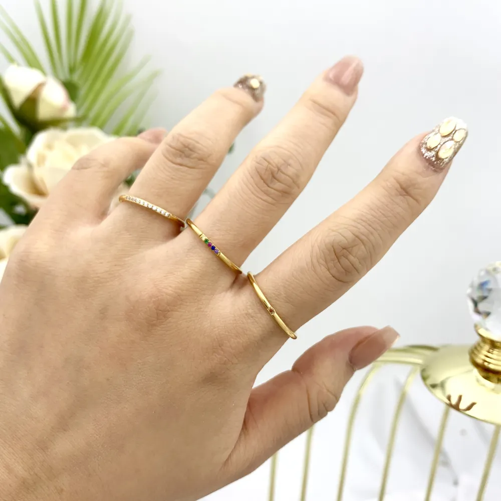 Punto Luce Zirconia-60Pz Anelli Regolabili in Acciaio - AAR-103-AA2488R