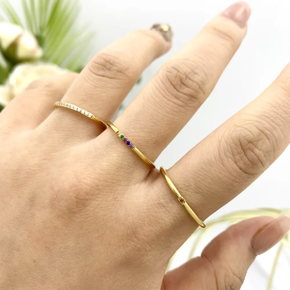 Punto Luce Zirconia-60Pz Anelli Regolabili in Acciaio - AAR-103-AA2488R