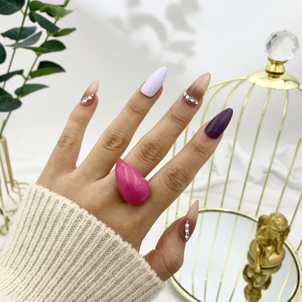 Goccia Smaltata-36pz Anelli Regolabili in Acciaio - AAR-103-AA3317R 36p