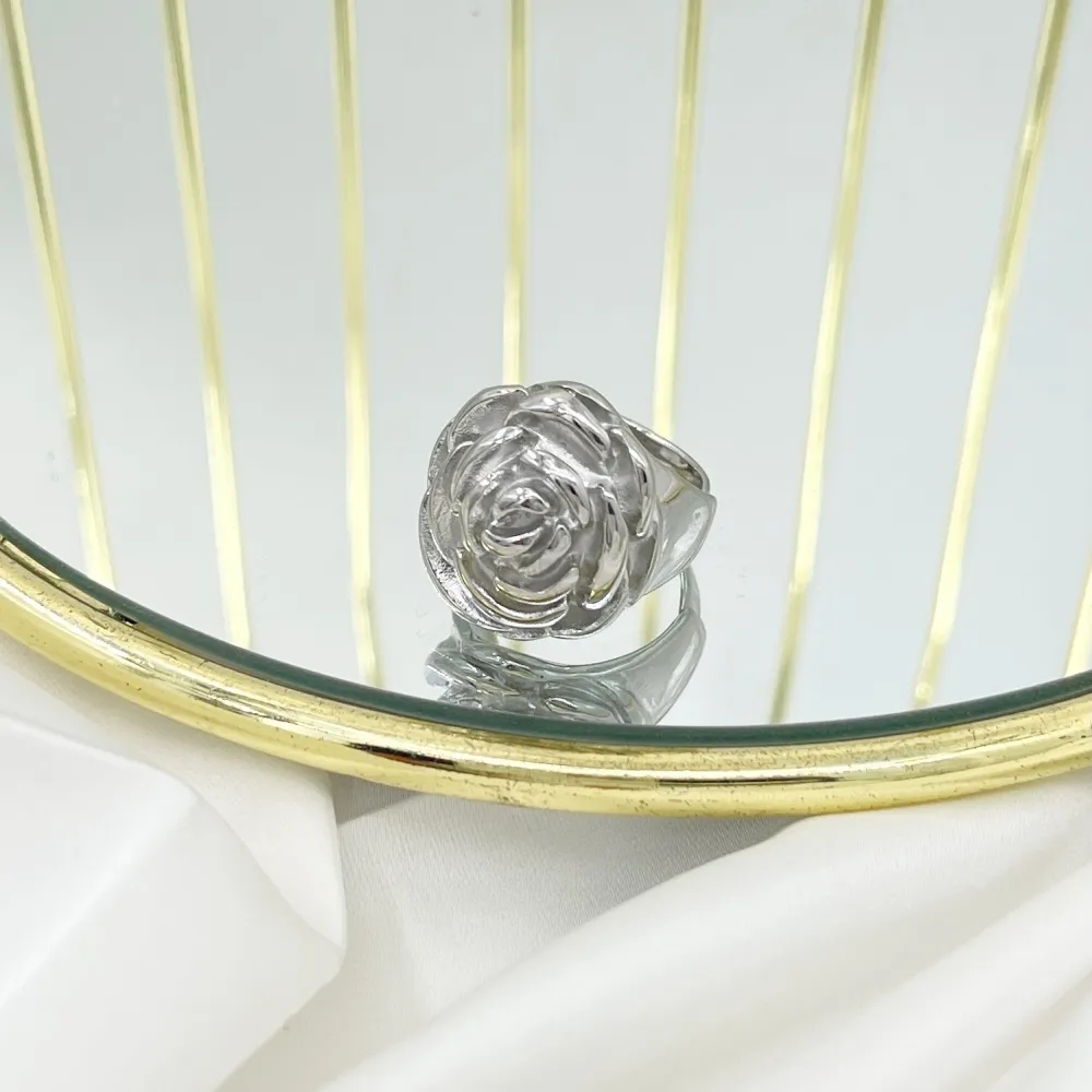 Rosa -Anello Regolabile in Acciaio - AAR-103-AA4455R