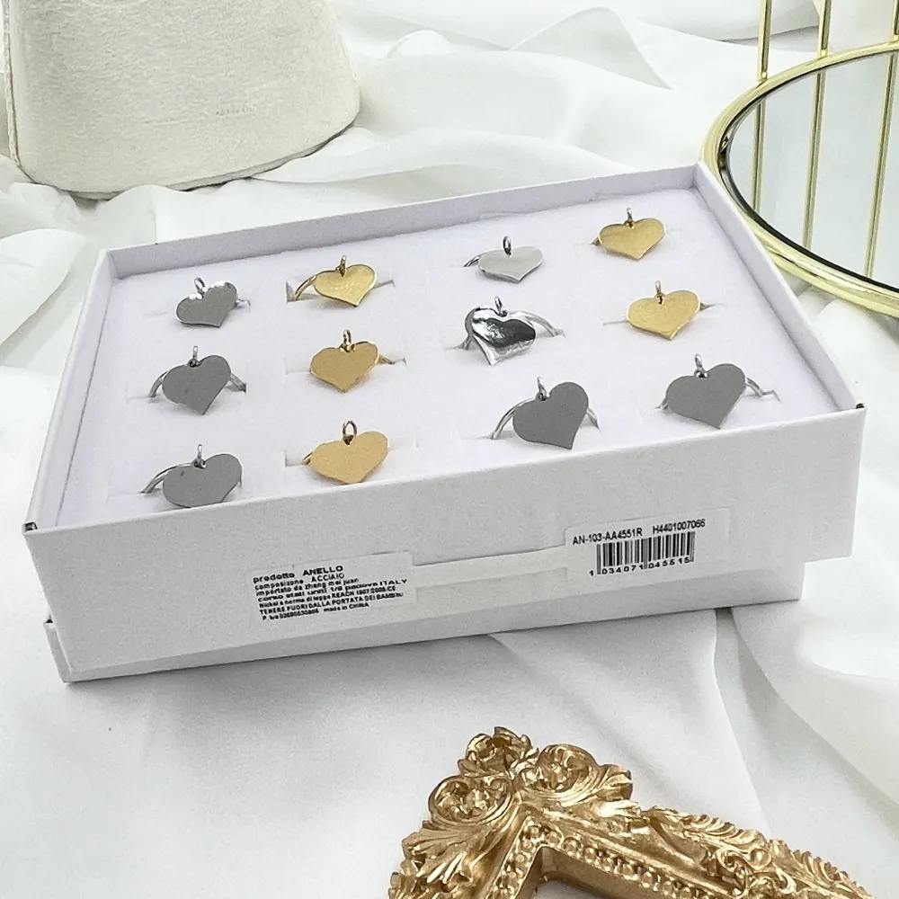 Cuore Pendente-Anello Regolabile in Acciaio - AAR-103-AA4551R