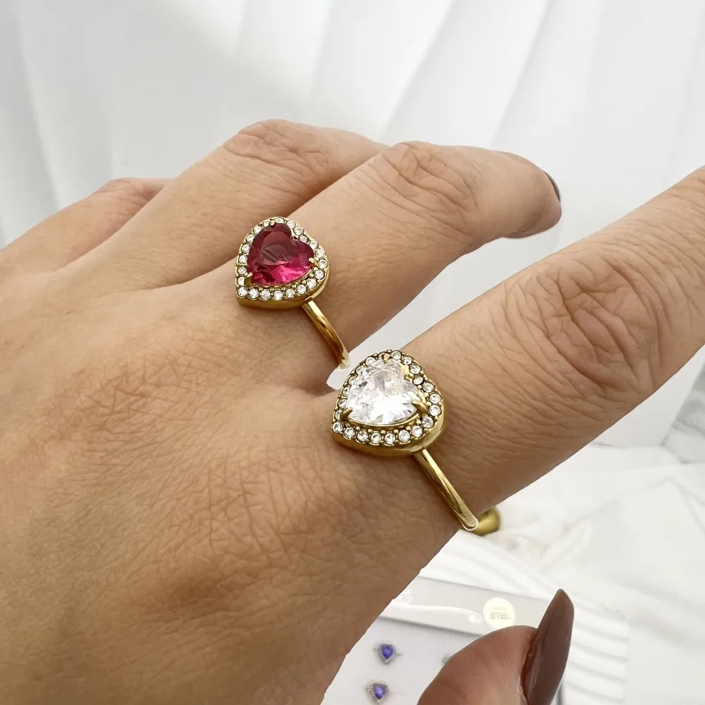 Cuore -36pz Anelli Regolabili in Acciaio - AAR-103-AA4707R