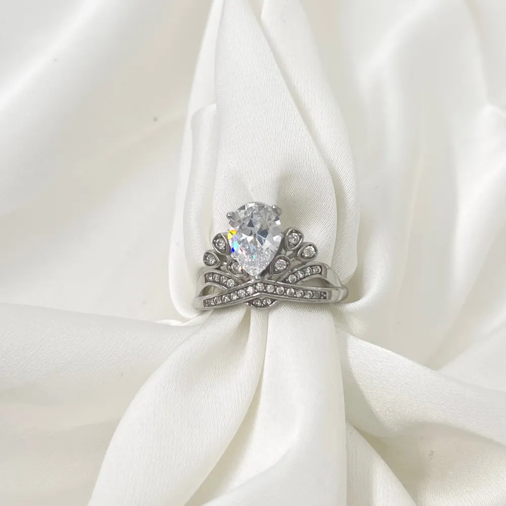 Corona  -Anello Regolabile in Acciaio - AAR-103-AA5177R