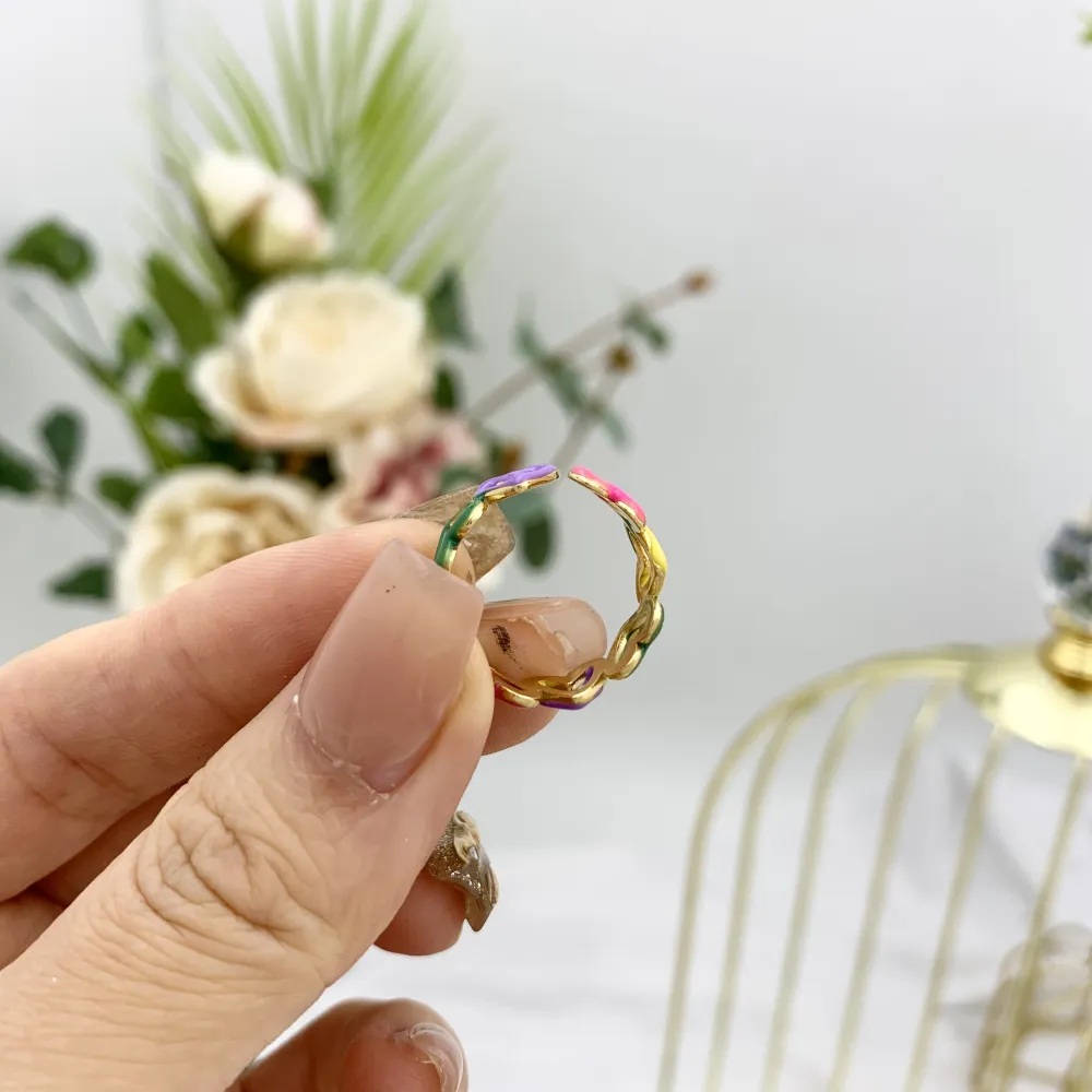 Mix Modelli Smaltati-76pz Anelli Regolabili in Acciaio - AAR-105-172