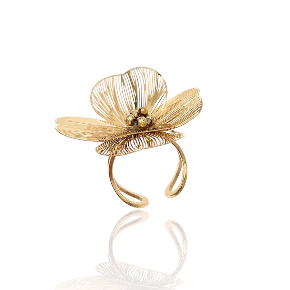 Fiore-Anello Regolabile in Acciaio - AAR-732-175