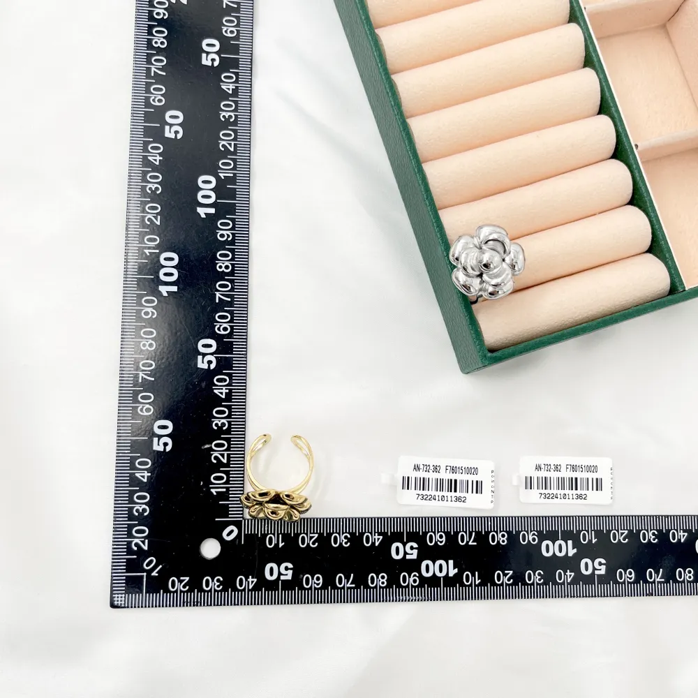 Fiore Rosa -Anello Regolabile in Acciaio - AAR-732-362