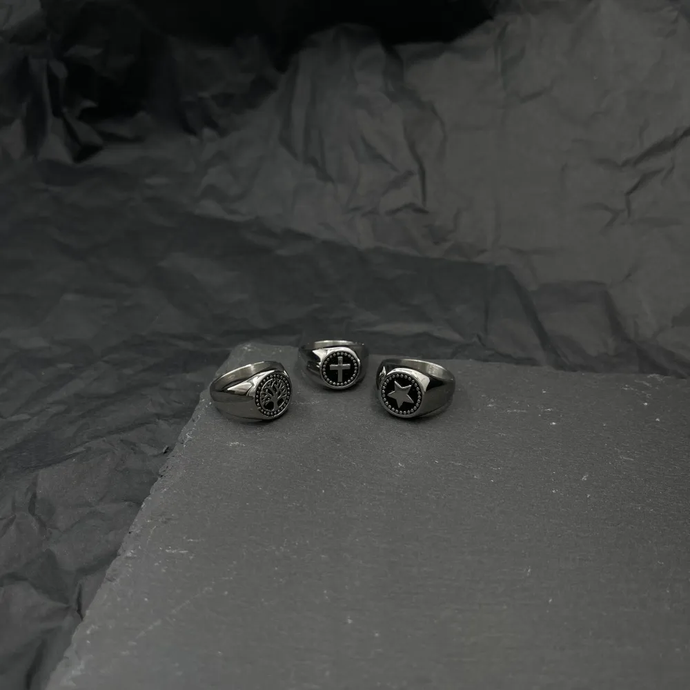 Croce-Anello in Acciaio con Misure - AAU-105-138