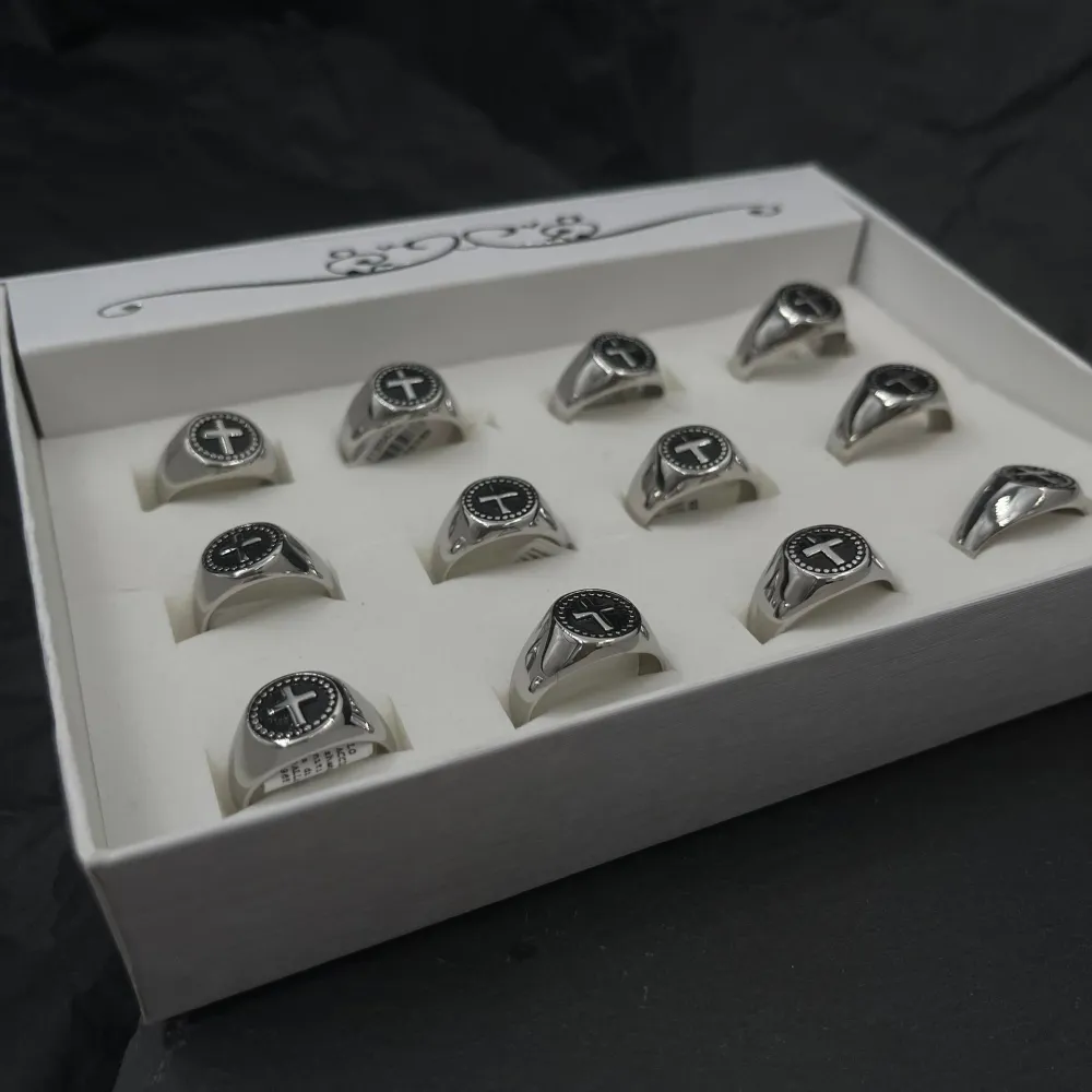 Croce-Anello in Acciaio con Misure - AAU-105-138