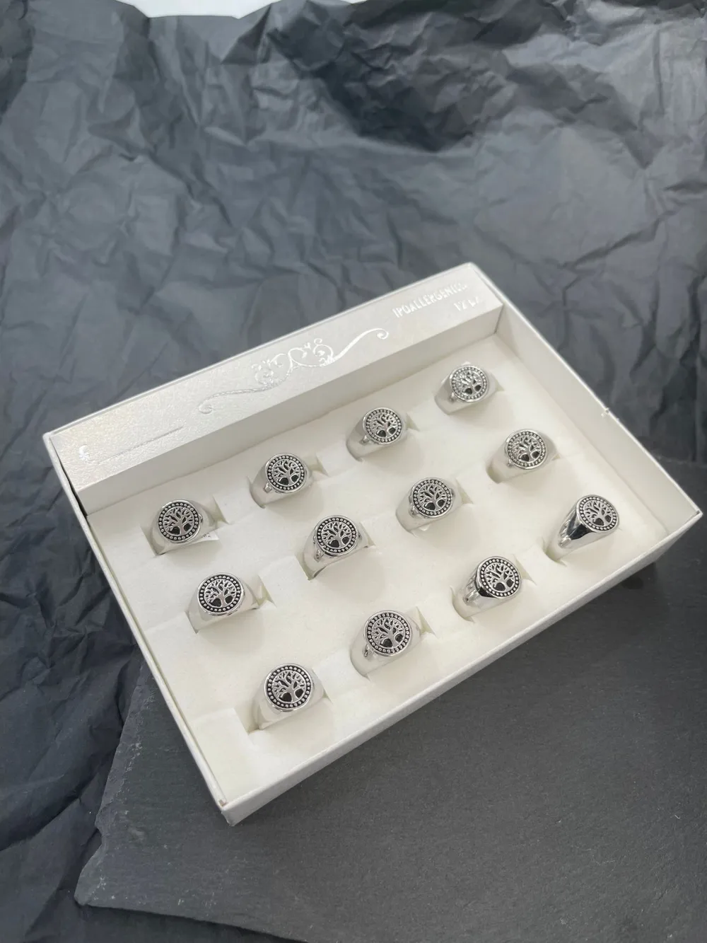 Albero della Vita-Anello in Acciaio con Misure - AAU-105-139