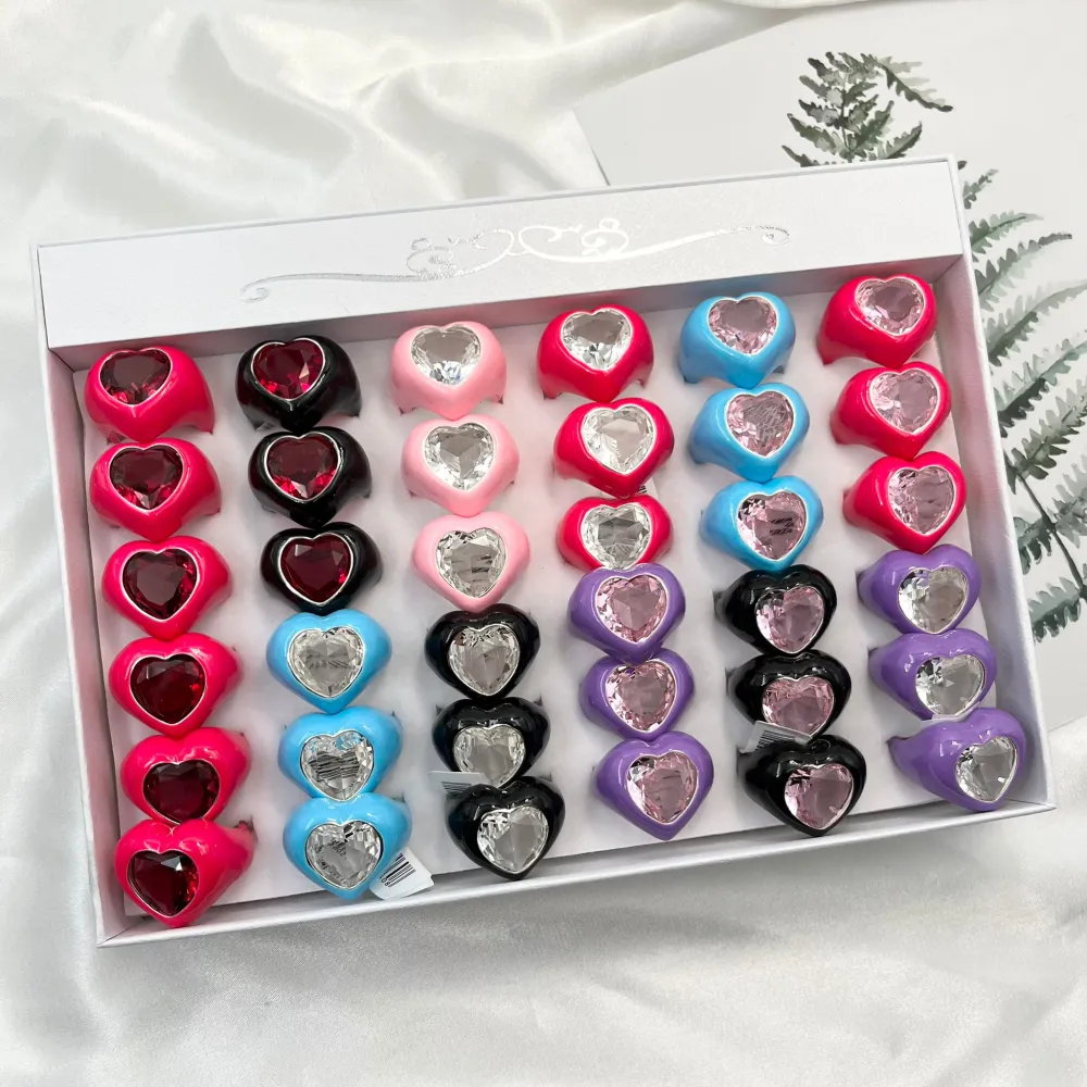 Cuore -36pz Anelli in Metallo Regolabili - AMR-109-261