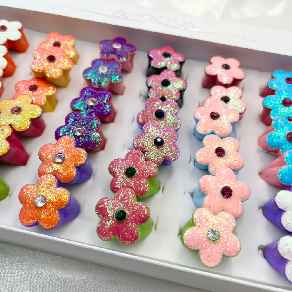 Fiore -36pz Anelli in Metallo Regolabili - AMR-109-Fiore