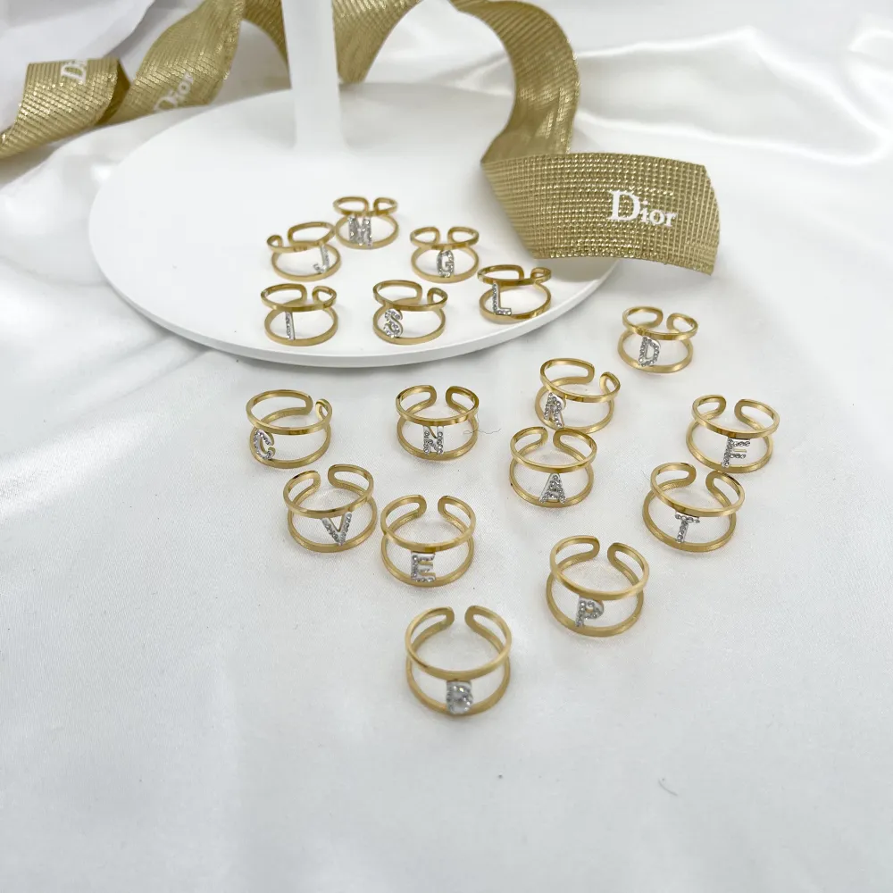 AMR7780-Iniziale Con Strass-36Pz Anelli Regolabile - AMR7780-Iniziale Con Strass-36Pz Anelli Regolabile