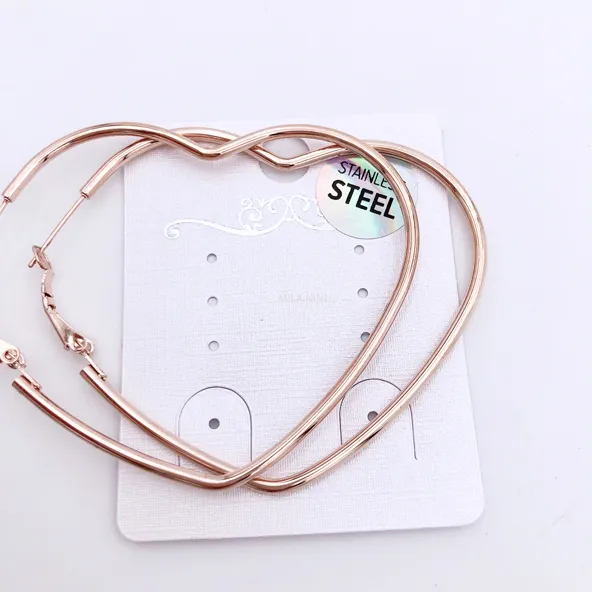 Cerchio cuore 70mm  -Orecchini acciaio - AOC Cerchio cuore 70mm  -Orecchini acciaio