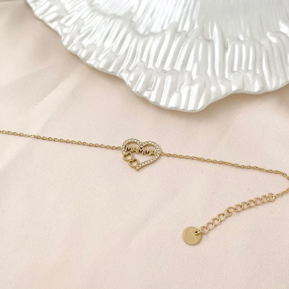 Mamma-Bracciale in Acciaio e Zirconia - BAC-103-AA1256B