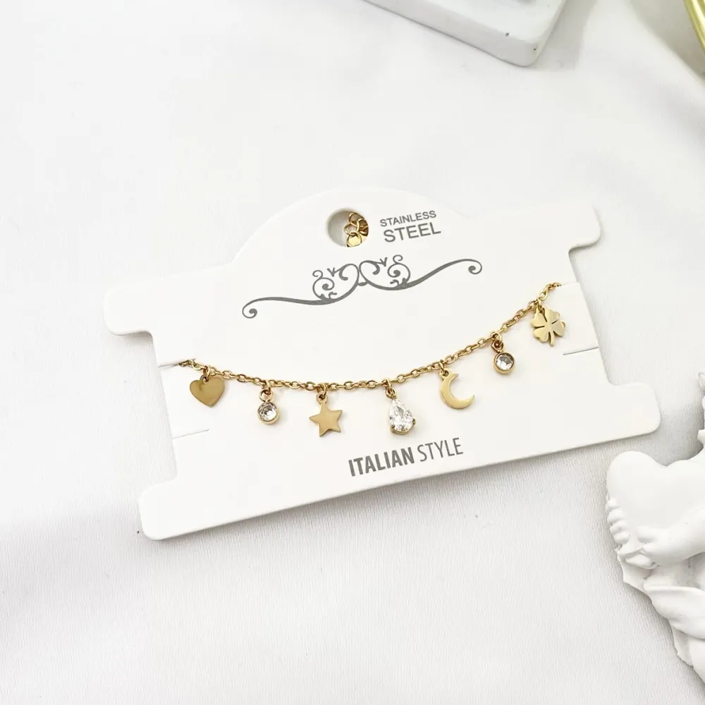 Stella Luna Goccia-Bracciale in Acciaio con Chiusura - BAC-103-AA2423B