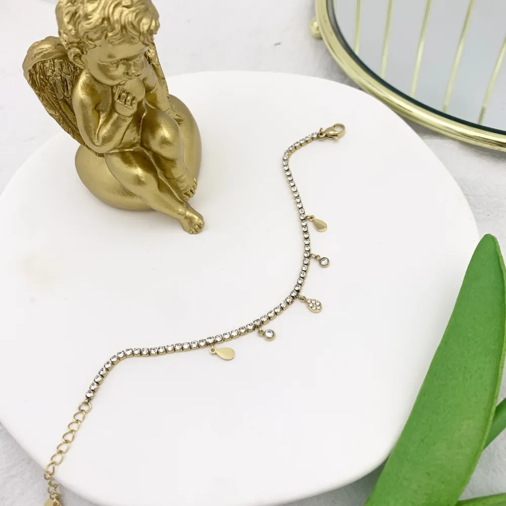 Tennis con Goccia-Bracciale in Acciaio - BAC-103-AA2525B Goccia