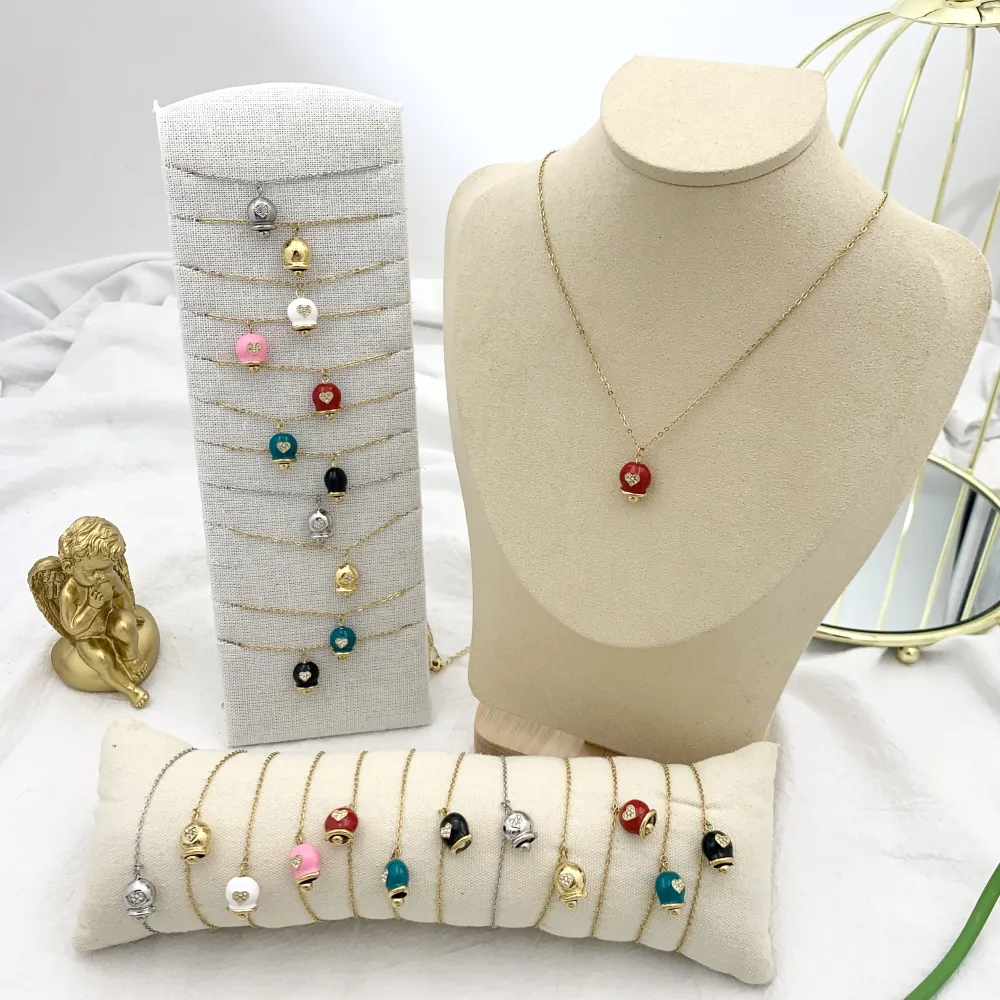 Campanello Smaltato-Bracciale in Acciaio con Chiusura - BAC-103-AA2699B