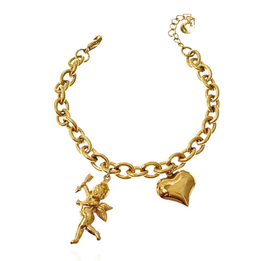 Angelo Cuore-Bracciale in Acciaio con Chiusura - BAC-103-AA3393B