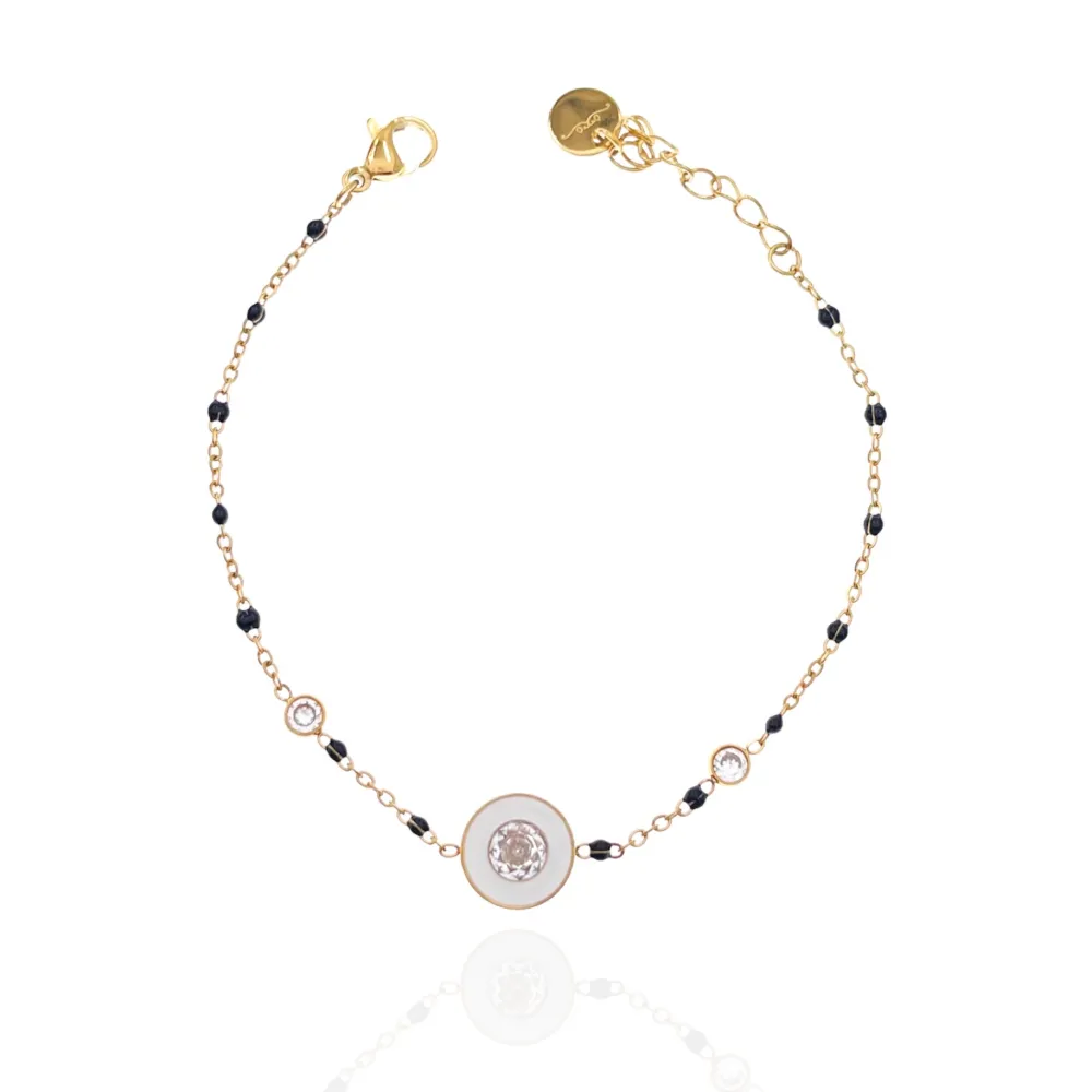 Punto Luce Colorato Smaltato-Bracciale in Acciaio - BAC-103-AA3421B