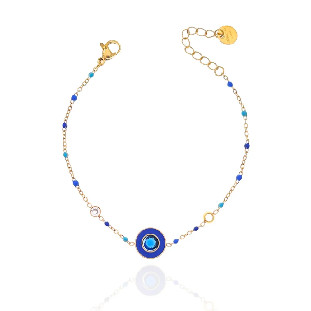 Punto Luce Colorato Smaltato-Bracciale in Acciaio - BAC-103-AA3421B