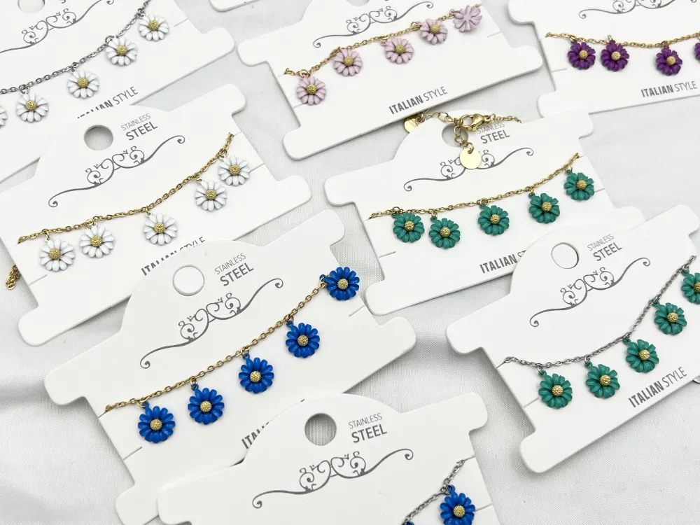 Margherita Smaltata -Bracciale in Acciaio con Chiusura - BAC-103-AA3449B