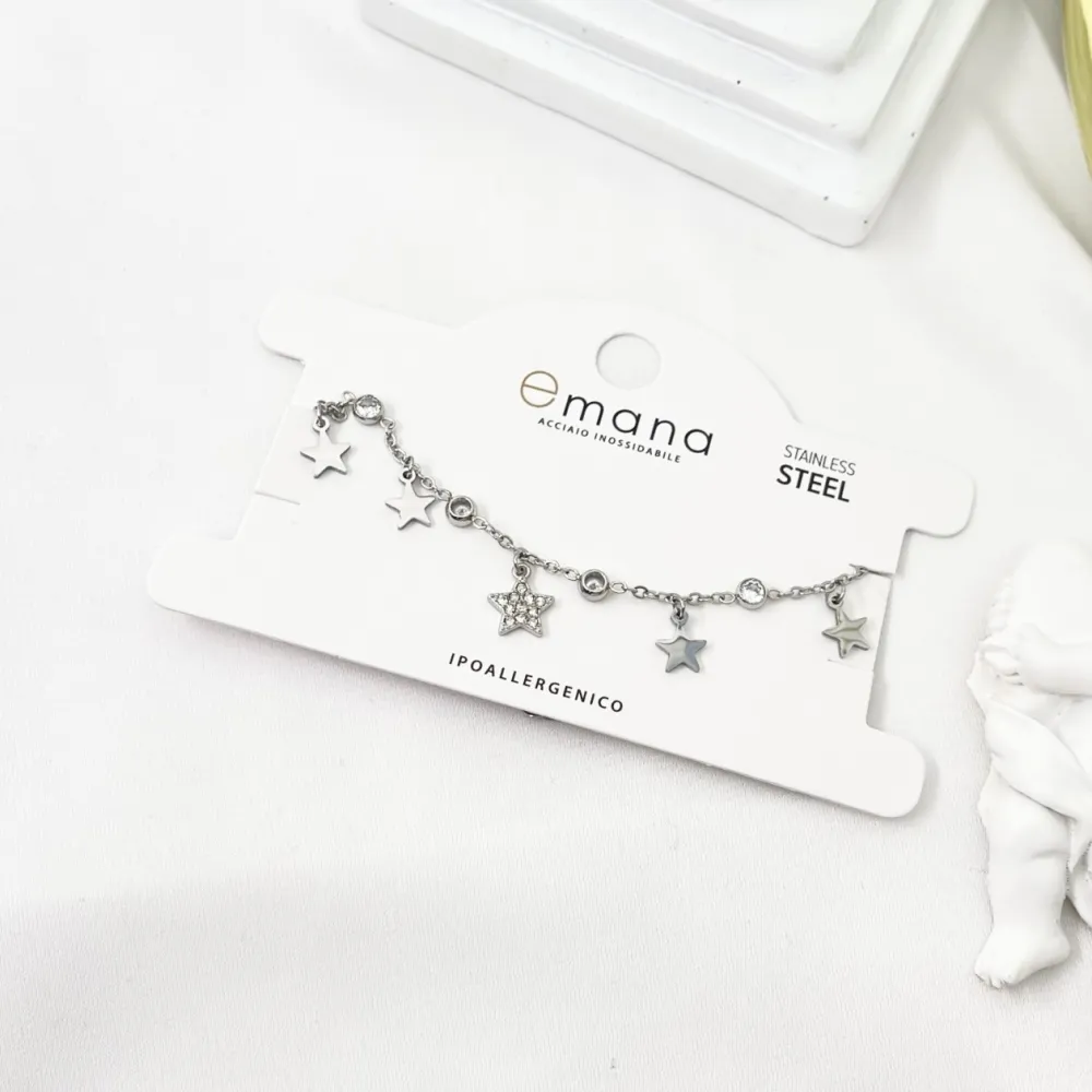 Stella-Bracciale in Acciaio con Chiusura - BAC-103-AA3473B