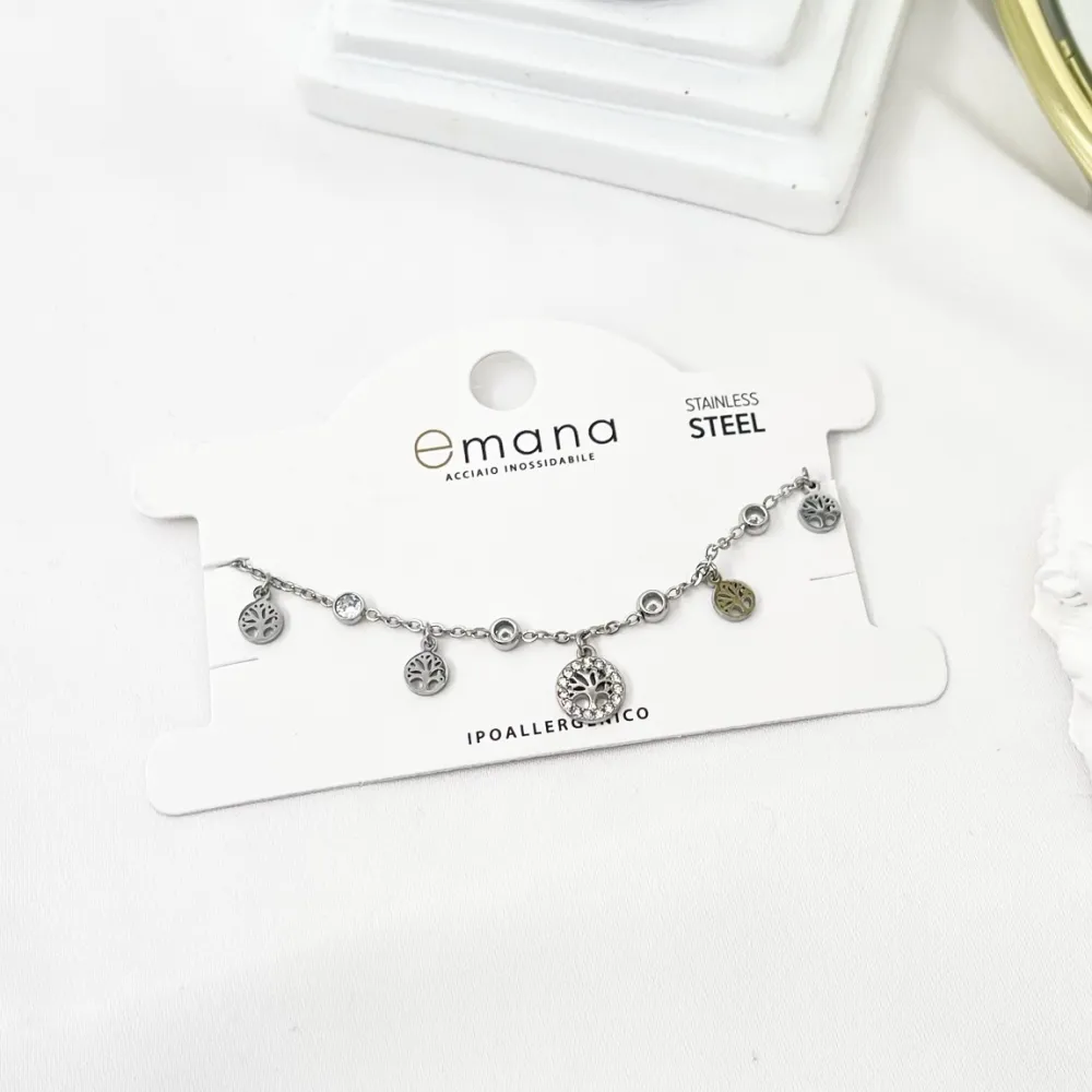 Albero della Vita -Bracciale in Acciaio con Chiusura - BAC-103-AA3477B