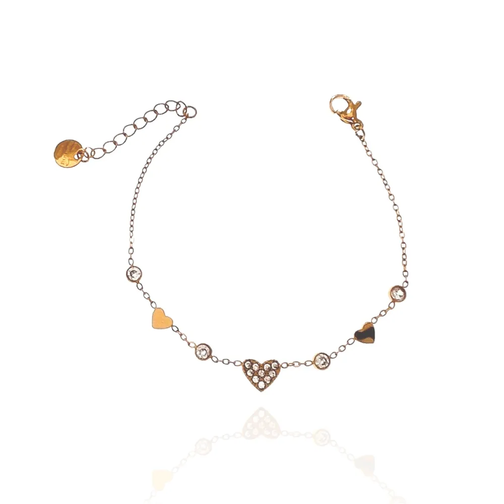 Cuore con Punto Luce-Bracciale in Acciaio - BAC-103-AA3481B