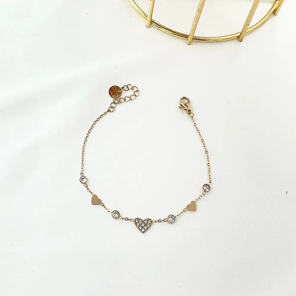 Cuore con Punto Luce-Bracciale in Acciaio - BAC-103-AA3481B
