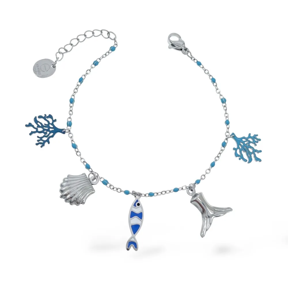 Mare Conchiglia Stella Marina Pesce-Bracciale in Acciaio - BAC-103-AA5138BB
