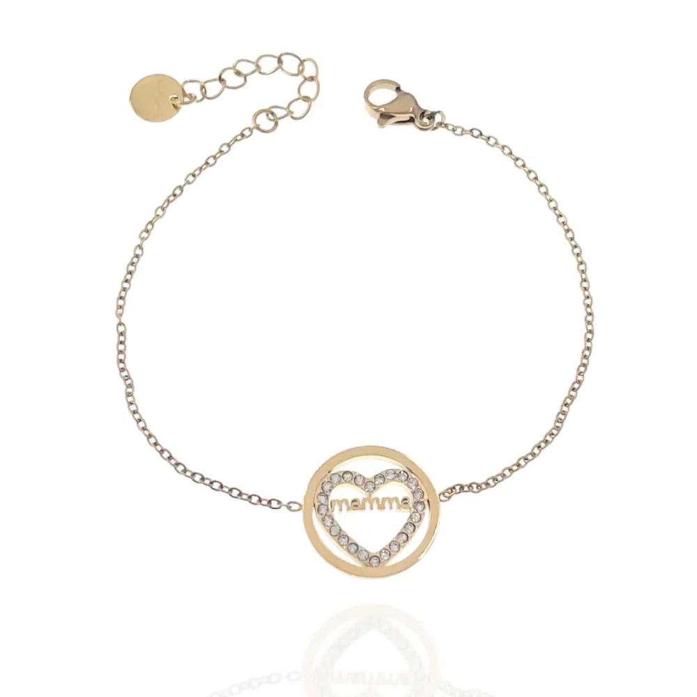 Mamma-Bracciale in Acciaio e Zirconia - BAC-103-AA956B