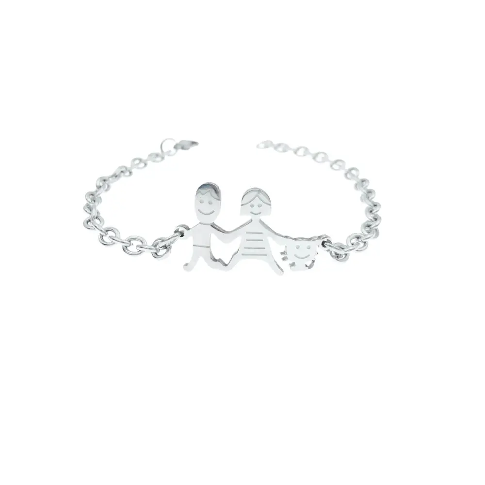 BAC1110-Bracciale Happy Family - Bracciale in Acciaio - BAC1110-Bracciale Happy Family - Bracciale in Acciaio