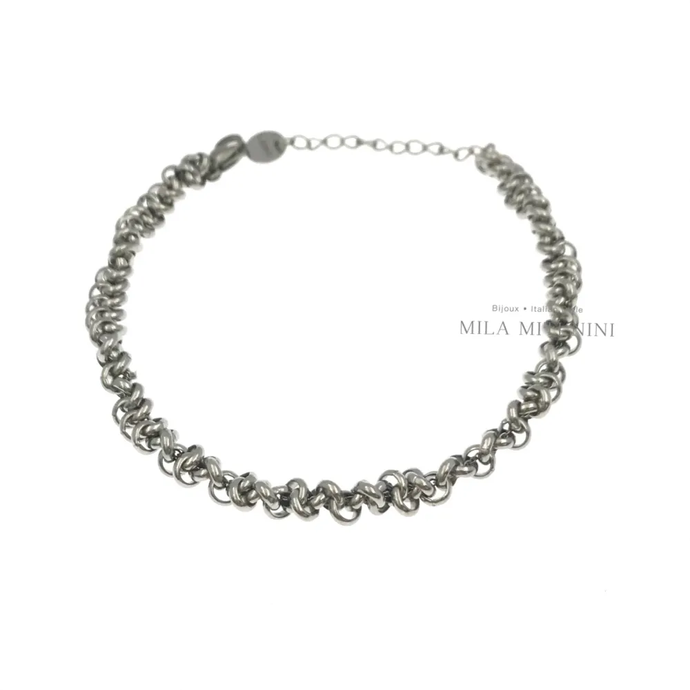 Catena ad Anellini-Bracciale in Acciaio con Chiusura - BAC208-220