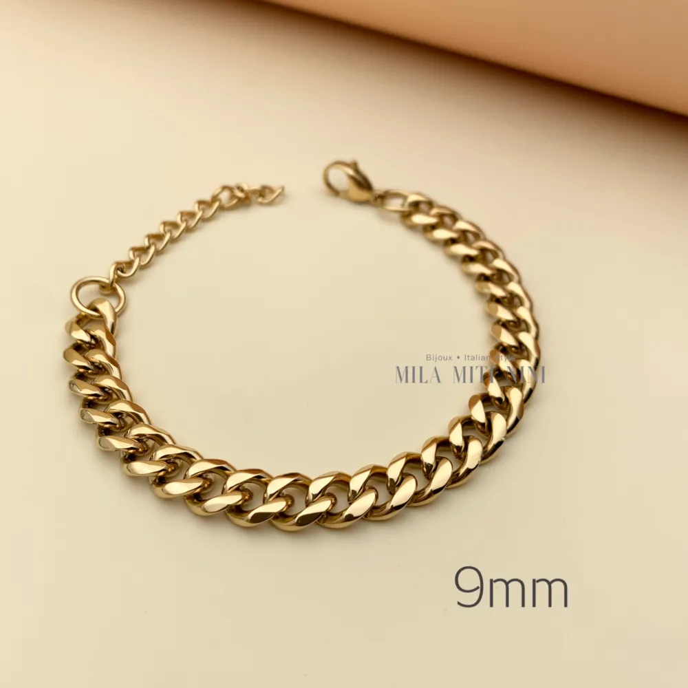 Groumette 9mm-Bracciale in Acciaio con Chiusura - BAC208-241-242-243