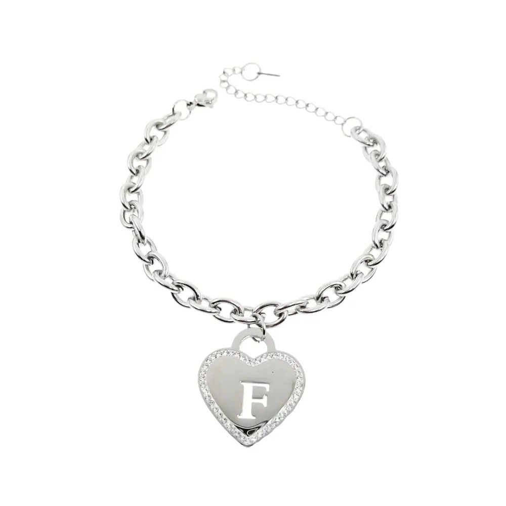 BAC1109-Iniziale Cuore - Bracciale in Acciaio - BAC413-1220