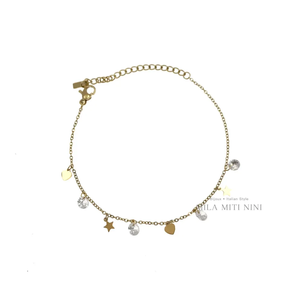 BAC-Stelle Cuore e P.luci 5322-Bracciale in Acciaio - BAC413-1241