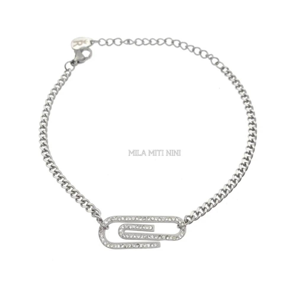 BAC413-1256-Catena Grafetta-Bracciale in Acciaio - BAC413-1256