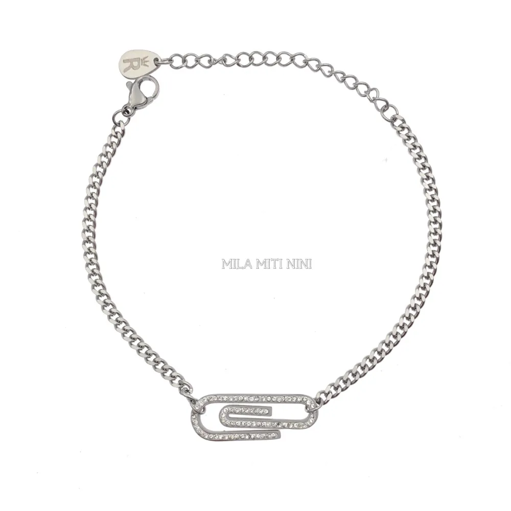 BAC413-1256-Catena Grafetta-Bracciale in Acciaio - BAC413-1256