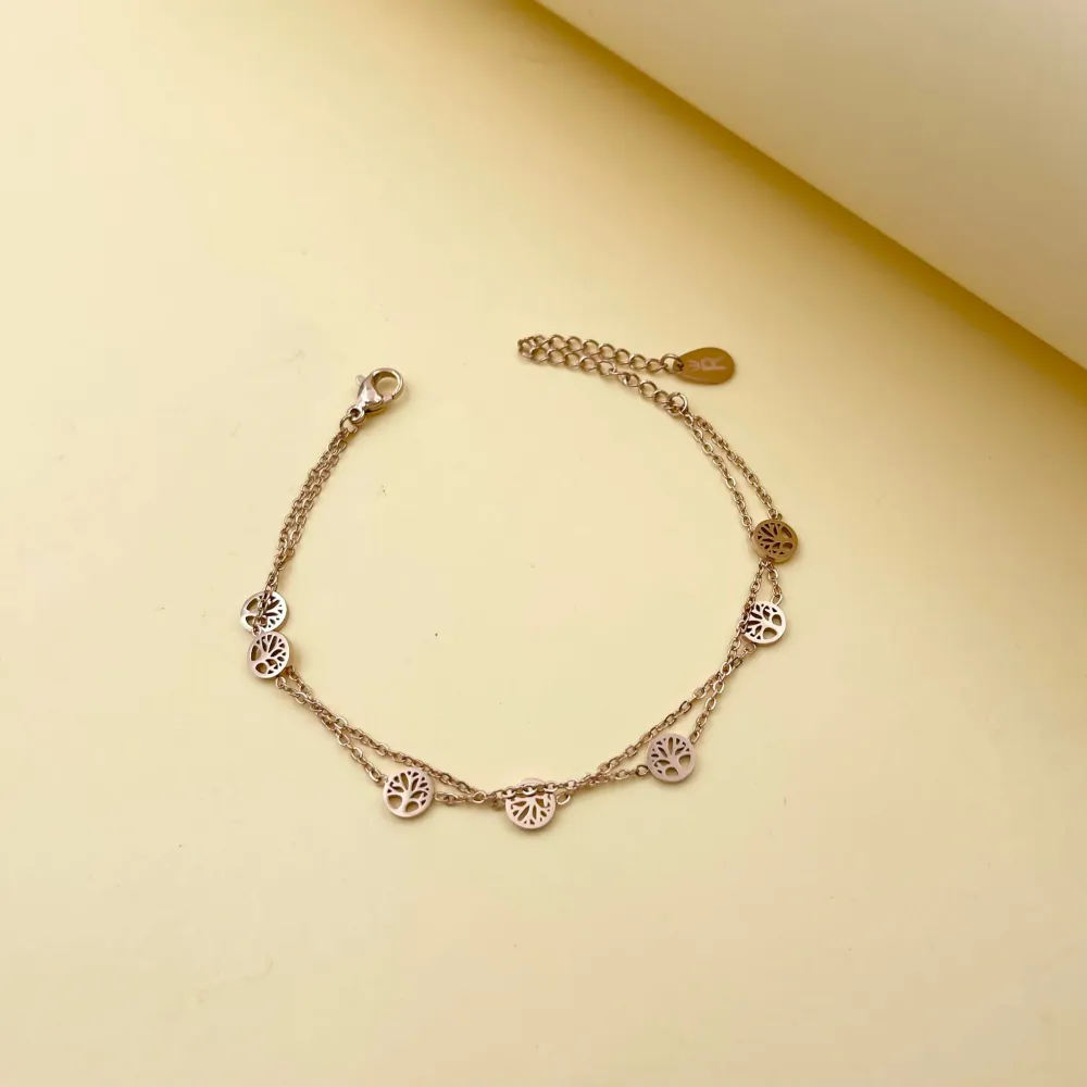 Doppio con Albero della Vita-Bracciale in Acciaio con Chiusura - BAC-413-1662