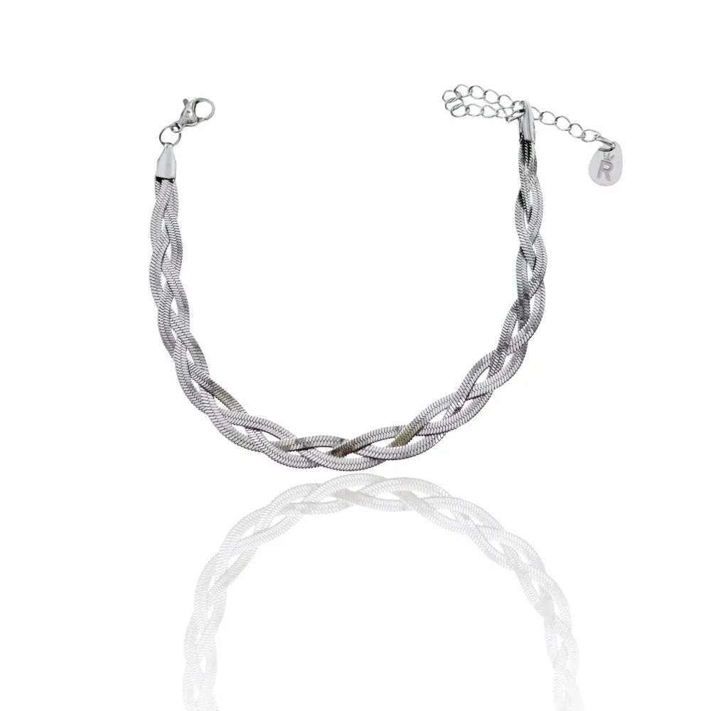 Intrecciato-Bracciale in Acciaio con Chiusura - BAC-413-1747