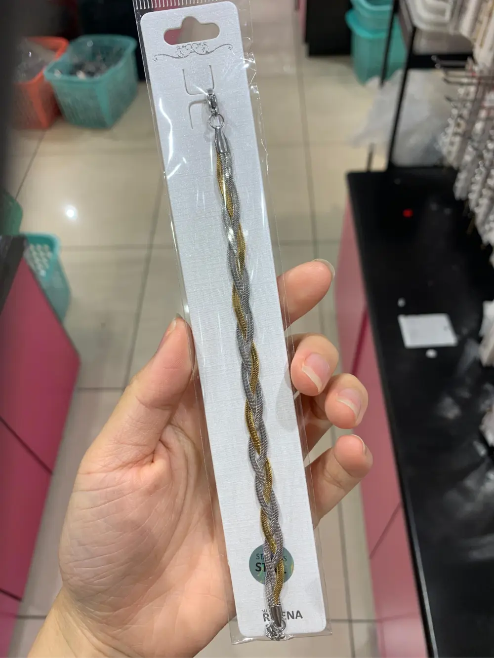 Intrecciato-Bracciale in Acciaio con Chiusura - BAC-413-1747