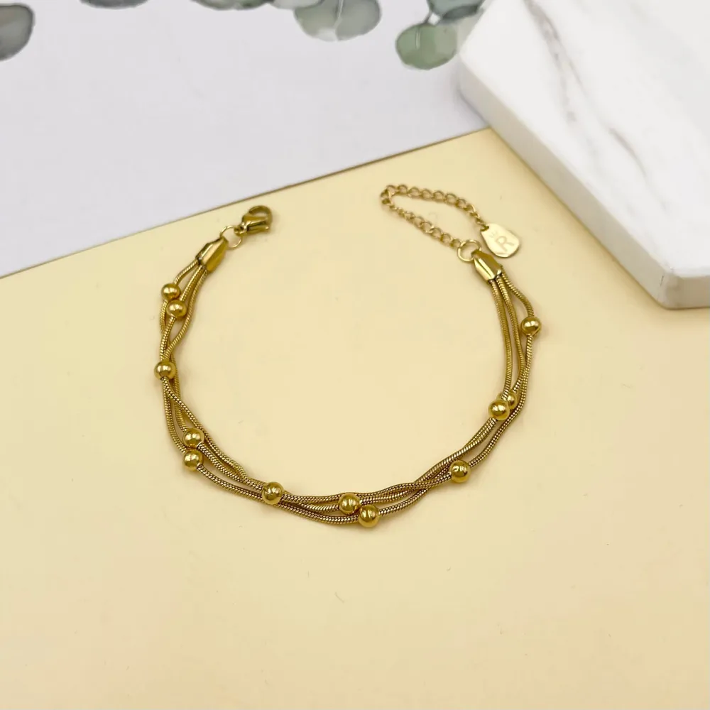 Tre Fili-Bracciale in Acciaio con Chiusura - BAC-413-1753