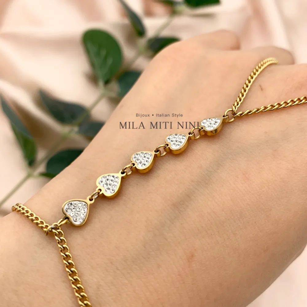 Cuore con Strass -Baciamano in Acciaio - BAC-413-1845 Modello J