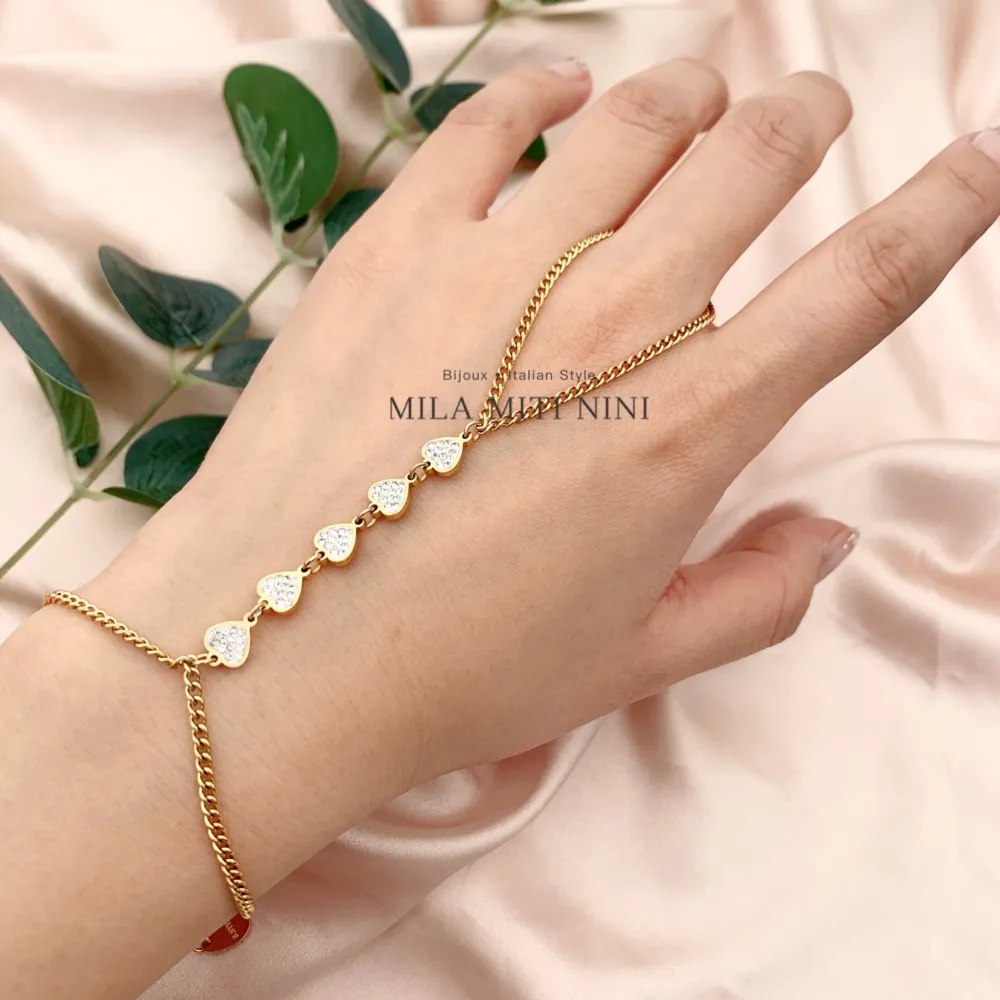 Cuore con Strass -Baciamano in Acciaio - BAC-413-1845 Modello J