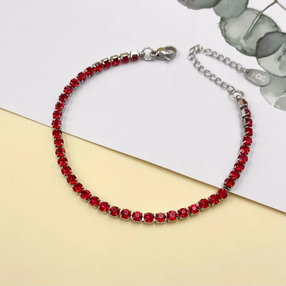 Tennis 3mm-Bracciale in Acciaio con Chiusura - BAC-413-200