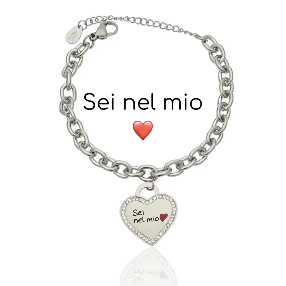 Grazie di Cuore-Bracciale in Acciaio con Chiusura - BAC-413-217
