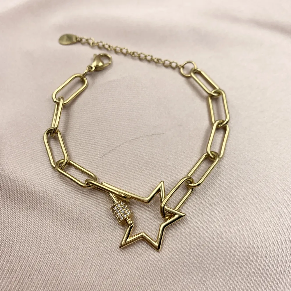 BAC7065-Stella Zirconia-Bracciale in Acciaio - BAC7065-Stella Zirconia-Bracciale in Acciaio