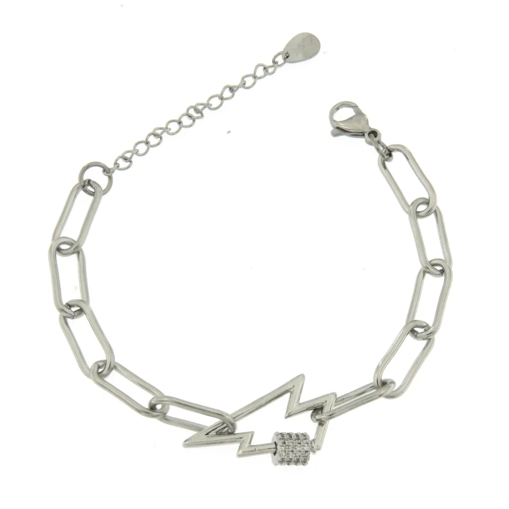 BAC7066-Fulmine-Bracciale in Acciaio - BAC7066-Fulmine-Bracciale in Acciaio